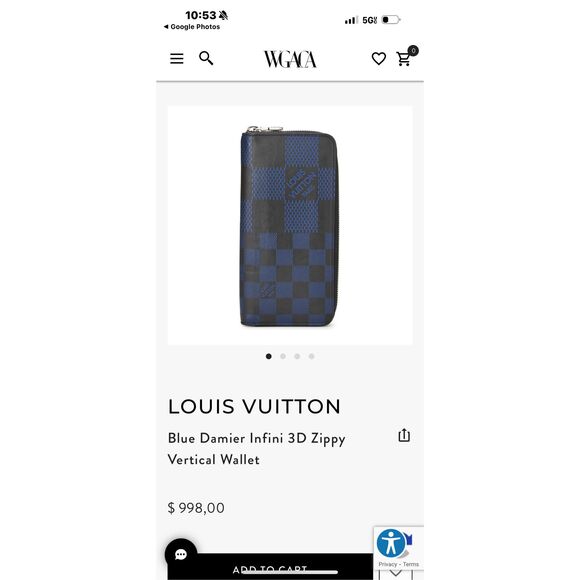 New LOUIS VUITTON Blue Damier Infini Leather 3D Zippy Vertical Wallet Full Set - Picture 9 of 9